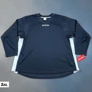 CCM Long Sleeve Shirt Men's 2XL Black Hockey Shirt Mesh Breathable Lightweight